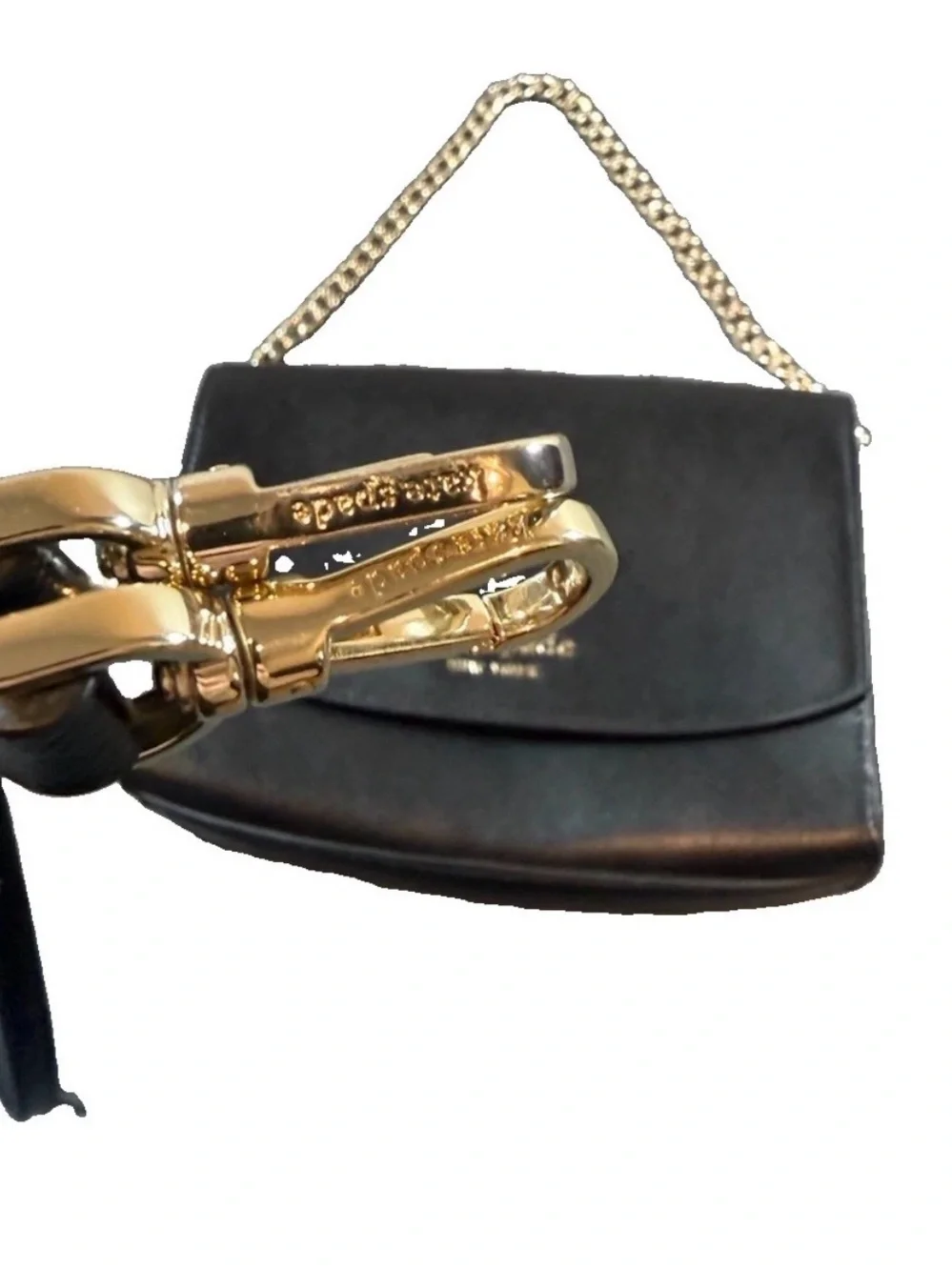 Kate Spade Carson Convertible Crossbody Bag Black Leather Chain Shoulder Purse